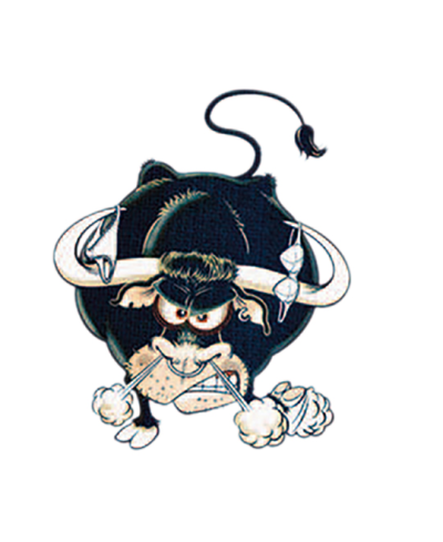 AUTOCOLLANT ANIMAL TAUREAU ATTACK (8X10CM)