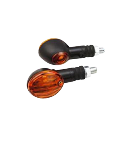 CLIGNOTANT TUN'R OVAL MICRO F.COURTE NOIR/ORANGE A AMPOULE (12V 21W) (PR) HOMOLOGUE CE