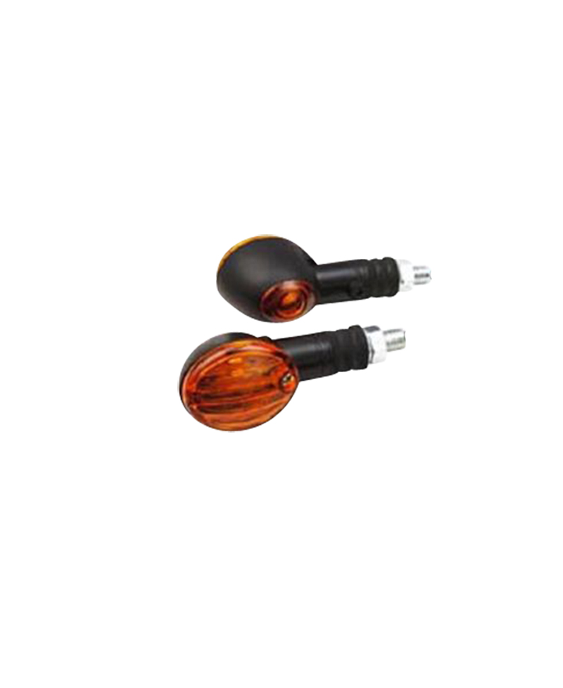CLIGNOTANT TUN'R OVAL MICRO F.COURTE NOIR/ORANGE A AMPOULE (12V 21W) (PR) HOMOLOGUE CE