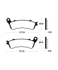 Plaquettes de frein TECNIUM Maxi Scooter metal fritte - MSS328 MSS328