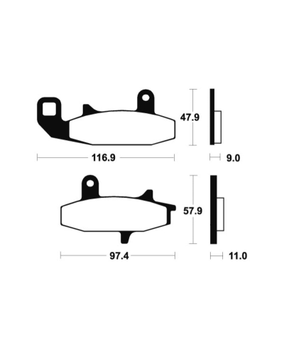 Plaquettes de frein TECNIUM Performance metal fritte - MF126 MF126