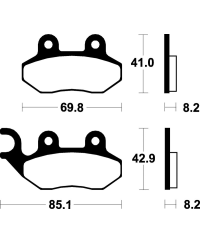 Plaquettes de frein TECNIUM Scooter organique - ME208 ME208