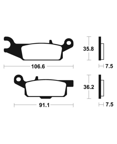 Plaquettes de frein TECNIUM Racing MX/Quad metal fritte - MOR349 MOR349
