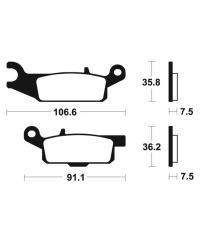 Plaquettes de frein TECNIUM Racing MX/Quad metal fritte - MOR349 MOR349