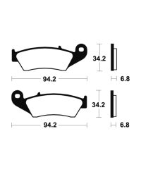 Plaquettes de frein TECNIUM Racing MX/Quad metal fritte - MOR194 MOR194