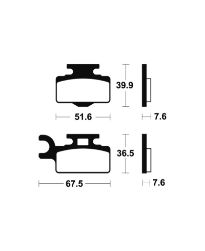 Plaquettes de frein TECNIUM Racing MX/Quad metal fritte - MOR252 MOR252