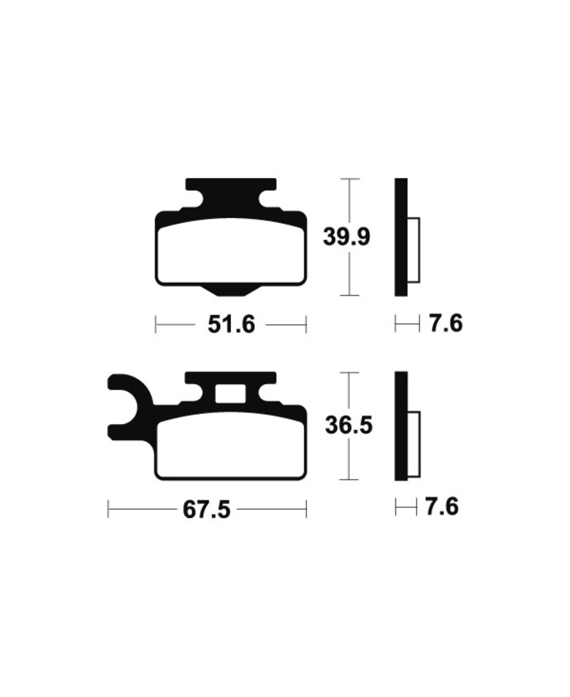 Plaquettes de frein TECNIUM Racing MX/Quad metal fritte - MOR252 MOR252