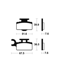Plaquettes de frein TECNIUM Racing MX/Quad metal fritte - MOR252 MOR252