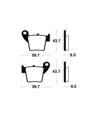 Plaquettes de frein TECNIUM Racing MX/Quad metal fritte - MOR277 MOR277
