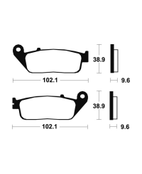 Plaquettes de frein TECNIUM Performance metal fritte - MF200 MF200