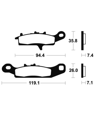 Plaquettes de frein TECNIUM MX/Quad metal fritte - MO301 MO301
