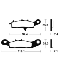 Plaquettes de frein TECNIUM MX/Quad metal fritte - MO301 MO301