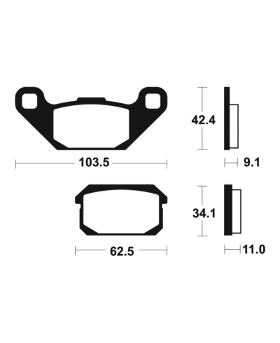Plaquettes de frein TECNIUM MX/Quad metal fritte - MO348 MO348