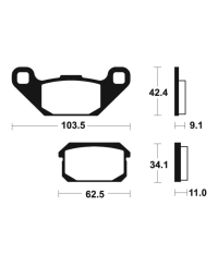 Plaquettes de frein TECNIUM MX/Quad metal fritte - MO348 MO348