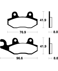 Plaquettes de frein TECNIUM Scooter organique - ME111 ME111