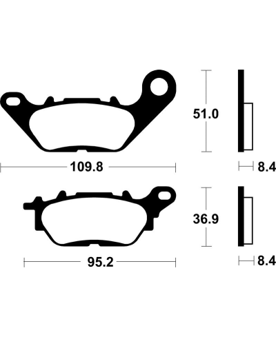 Plaquettes de frein TECNIUM Scooter organique - ME358 ME358
