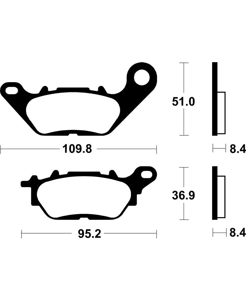 Plaquettes de frein TECNIUM Scooter organique - ME358 ME358