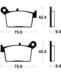 Plaquettes de frein TECNIUM metal fritte - MA498 MA498