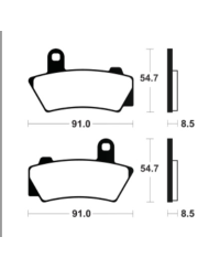 Plaquettes de frein TECNIUM metal fritte - MA495 MF495
