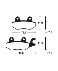 Plaquettes de frein TECNIUM metal fritte - MF455 MF455