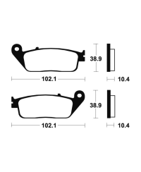 Plaquettes de frein TECNIUM Maxi Scooter metal fritte - MSS154 MSS154