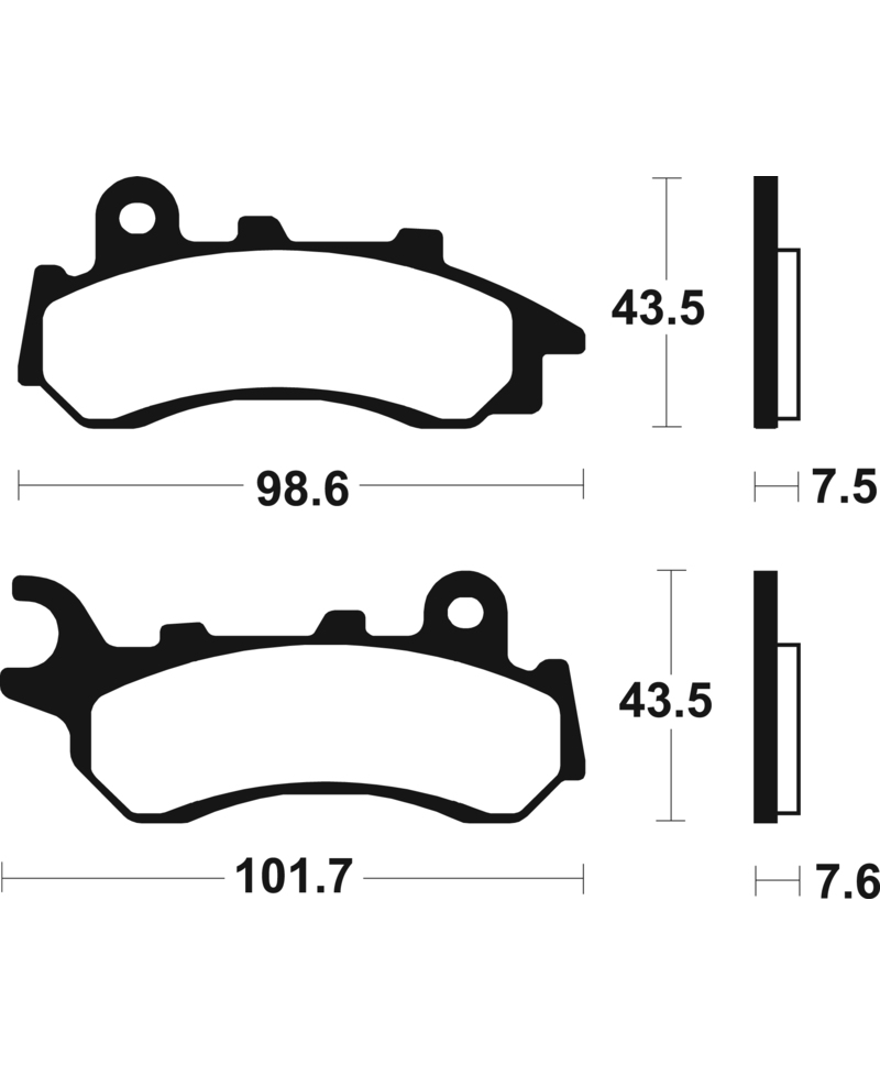 Plaquettes de frein TECNIUM organique - ME464 (pour etrier de frein Nissin) ME464