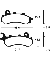 Plaquettes de frein TECNIUM organique - ME464 (pour etrier de frein Nissin) ME464
