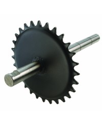 AXE PEDALIER/POULIE CYCLO ADAPT. MBK 41/51 28 DTS (215 MM)