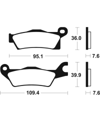 Plaquettes de frein TECNIUM Racing MX/Quad metal fritte - MOR411 MOR411