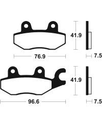 Plaquettes de frein TECNIUM Professional Racing metal fritte - MSR455 MSR455