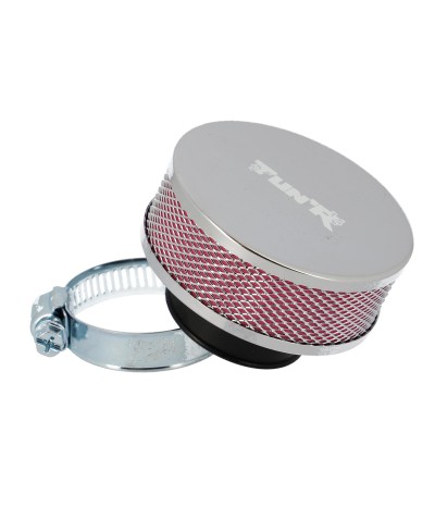 FILTRE A AIR TUN'R D28-35 CYLINDRIQUE EXTRA PLAT DROIT CHROME
