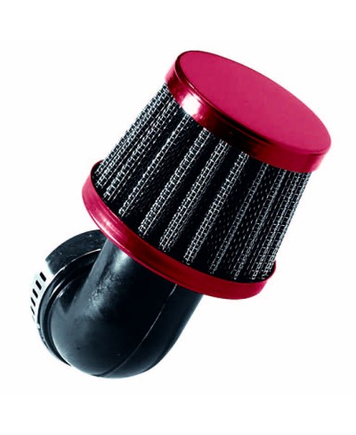 FILTRE A AIR TUN'R D28-35 CONIQUE KN PM COUDE 90° ROUGE