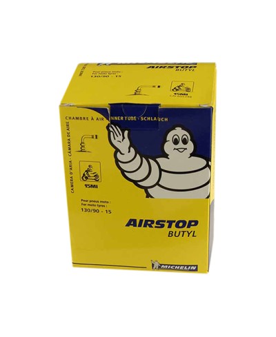 CHAMBRE A AIR MOTO 15" 130/90 X 15 MICHELIN AIRSTOP 15MI (VALVE COUDEE 90°)