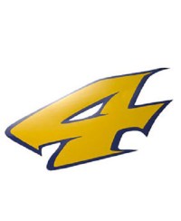 AUTOCOLLANT NUMERO 4 JAUNE L 9CM