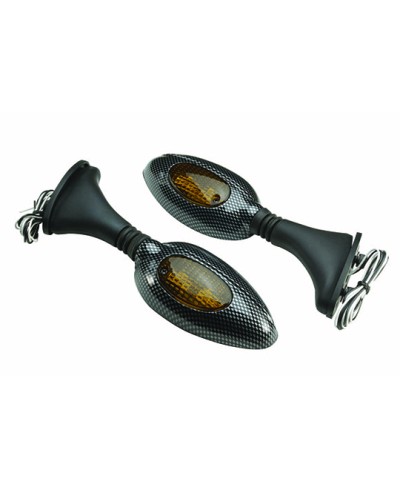 RETRO UNIVERSEL TUN'R* F1 ITALIEN FIXATION SUR CARENAGE CARBONE AVEC CLIGNOTANT* (PR)