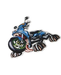 AUTOCOLLANT RACING SCOOTER EN RAGE (10CM)