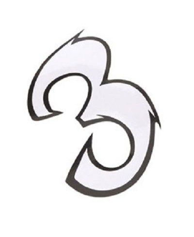AUTOCOLLANT NUMERO 3 BLANC L13