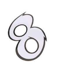 AUTOCOLLANT NUMERO 8 BLANC L13