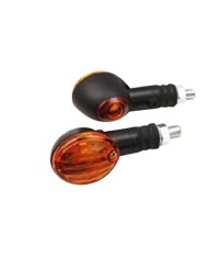 CLIGNOTANT TUN'R OVAL MICRO F.COURTE NOIR/ORANGE A AMPOULE (12V 21W) (PR) HOMOLOGUE CE