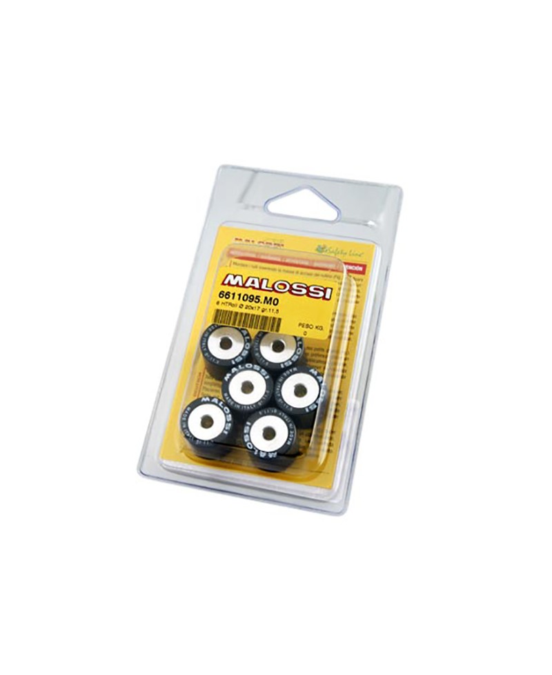 ROULEAU/GALET MAXI SCOOTER MALOSSI 20X17  8.5 G. (X6) ADAPT. 125 PIAGGIO/YAMAHA/MBK