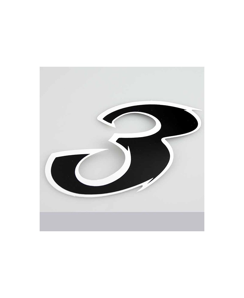 AUTOCOLLANT NUMERO 3 NOIR L 9CM
