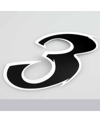 AUTOCOLLANT NUMERO 3 NOIR L 9CM