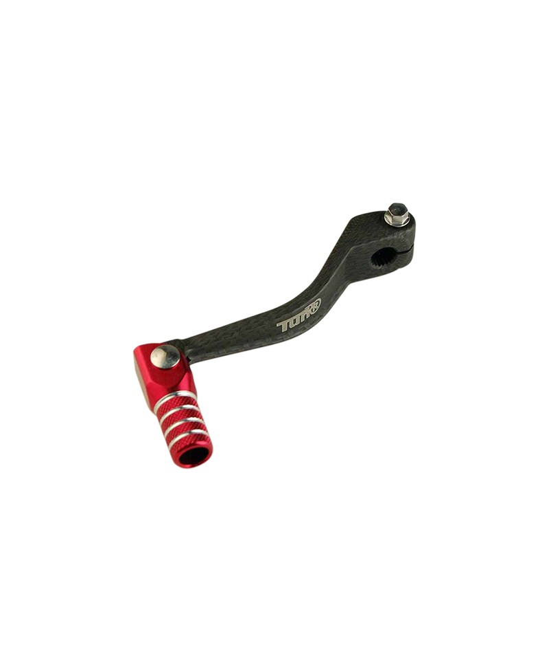 SELECTEUR VITESSE TUN'R ADAPT. DERBI SENDA/DRD/SMT/RCR ALU CARBONE MAT/ROUGE (REPLIABLE)