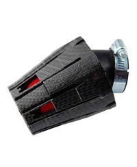 FILTRE A AIR TUN'R D28-35 E5 COUDE 45° CARBONE BRILLANT/MOUSSE ROUGE