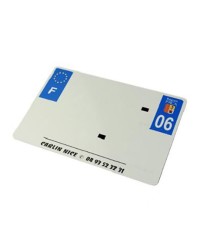 PLAQUE IMMAT. TIFLEX PREPERCEE BLANCHE SIV 210X140 PERSO (X50)