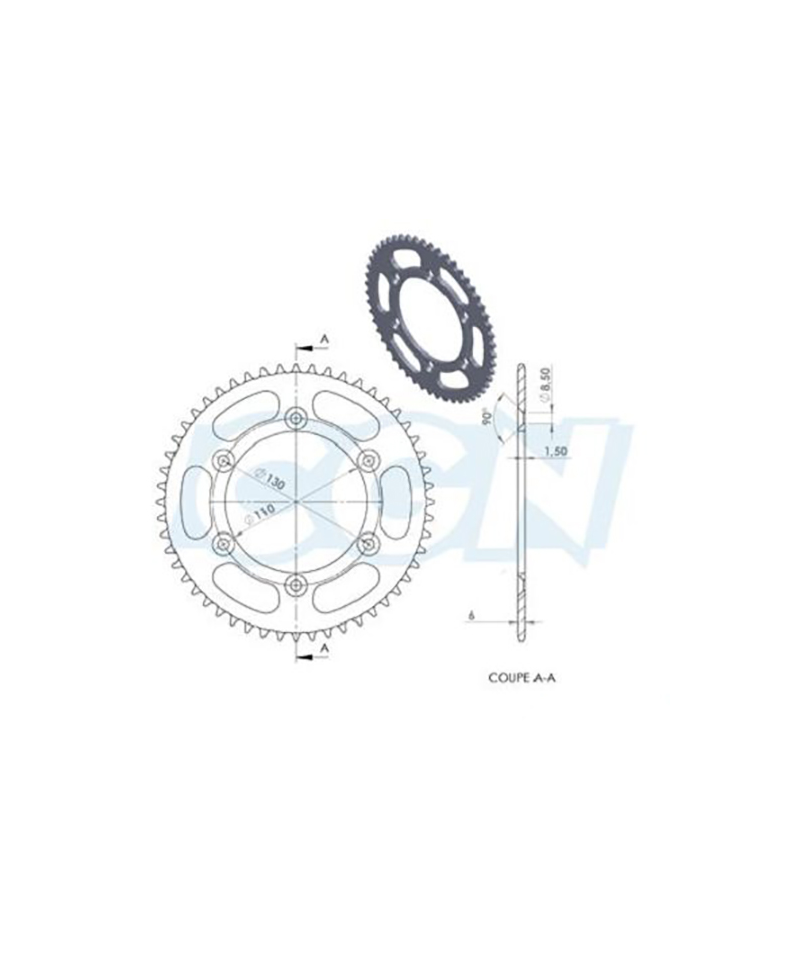 COURONNE MECABOITE 06 TEKNIX ADAPT. CPI 420 52DTS D110 6 FIX