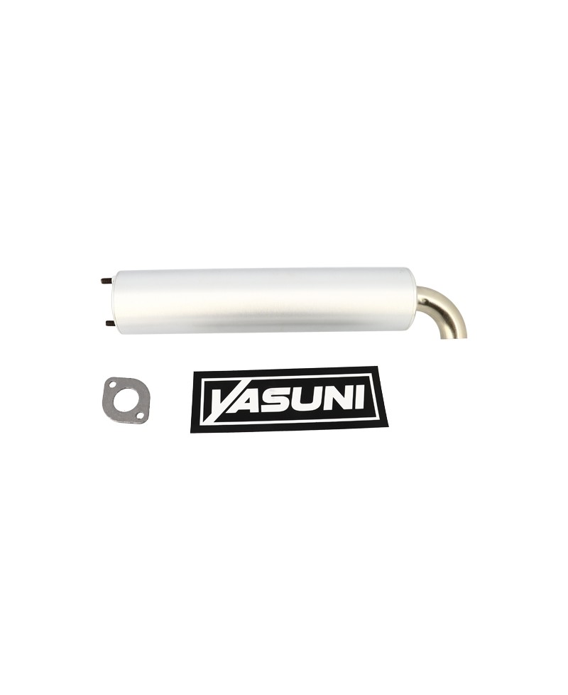 SILENCIEUX/CARTOUCHE SCOOTER YASUNI ARGENT (D.60MM - 2 VIS)