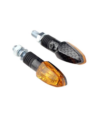 CLIGNOTANT TUN'R MICRO TRIANGLE CARBONE/ORANGE A AMPOULE (PR) HOMOLOGUE CE