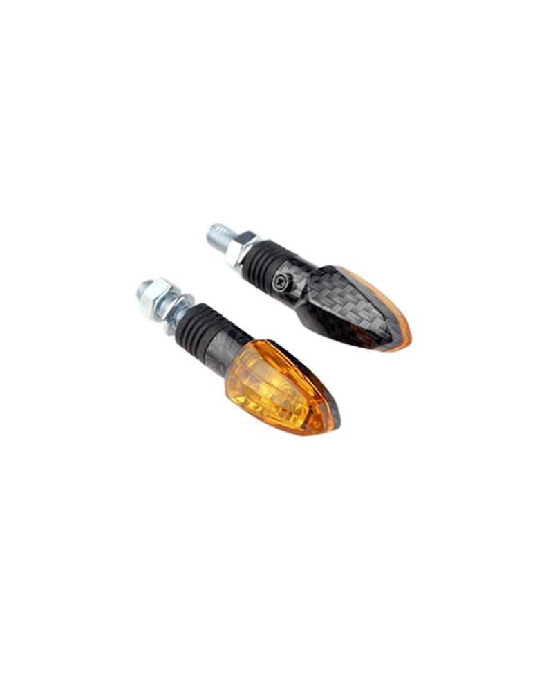 CLIGNOTANT TUN'R MICRO TRIANGLE CARBONE/ORANGE A AMPOULE (PR) HOMOLOGUE CE