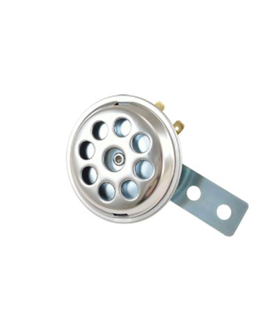 AVERTISSEUR/KLAXON CYCLO/SCOOTER/MECABOITE/MOTO TEKNIX ADAPT. TOUS MODELES 12V (CHROME)